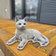 Betonowa Rzeźba Kota, Figura Kot do Ogrodu Czujny Strażnik Figury ogrodowa