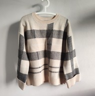Sweter damski bluza w kratę gruby Mohito 38 oversize luźny klasa (K17)