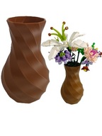 Wazon Twist Soft Nowoczesny Dekoracyjny na Suche kwiaty LEGO 16 cm Brązowy
