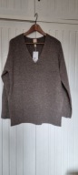 Sweter H&M Premium ovs wełna merino nowy metki r.XS Taupe