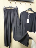 Czarny komplet damski, spodnie i bluzka r. Uni LAMIAR Italy !!!