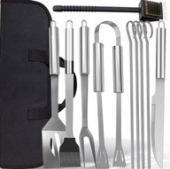 AKCESORIA PRZYBORY DO GRILLA GRILLOWANIA SZCZYPCE ŁOPATKA SZASZŁYKI ETUI