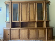 INTARSJA Meble dębowe Komoda 2x Witryna Szafka