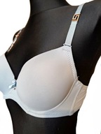 Gładki szary biustonosz stanik push-up r. 75B