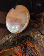 Naszyjnik Boho 7cm rękodzieło subtelny z żywicy jak obrazek