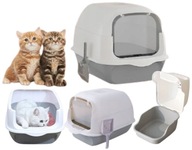 ZAMYKANA KUWETA DLA KOTA Z FILTREM I ŁOPATKĄ DUŻA NA ŻWIREK ZABUDOWANA KOTY