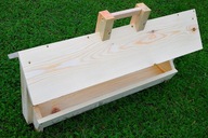 Drewniany karmnik, karmidło kur drobiu ekologiczny, podwyższony