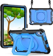 Etui Obudowa Pokrowiec na Tablet iPad Mini 6 z Paskiem Niebieski Czarny