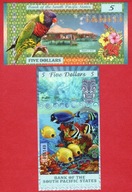 POŁUDNIOWY PACYFIK SET 4 SZT 2015 UNC PTAKI RYBY