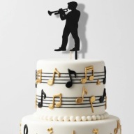 topper na tort dekoracja urodziny WYBÓR KOLORÓW GRAJEK Z TRĄBKĄ!!!