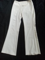białe spodnie z elastanem r.38 lekkie dzwony~tanio