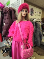 Sweter różowy cukierek r. Uni Lamiar Italy !!! ciekawy splot