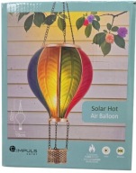 Lampa dekoracyjna solarna balon płomyk led czujnik zmierzchu 19x62 cm