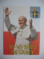 OJCIEC ŚWIĘTY JAN PAWEŁ II KRAKÓW WITAMY stary ŚW. OBRAZEK-PAMIĄTKA 1983