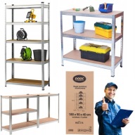 REGAŁ METALOWY MAGAZYNOWY DO GARAŻU 180x90x40 WARSZTATOWY NA BUTY KSIĄŻKI