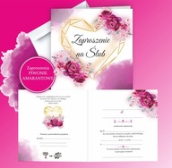 Zaproszenia na Ślub Zaproszenie Ślubne Kwiatowe wielokolorowe z kopertą k4