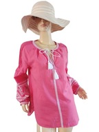 JOULES KOSZULA haftowana plisy z lnem 38/40