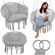 KRZESŁO BRAZYLIJSKIE DO OGRODU FOTEL WISZĄCY Z PODUSZKĄ HUŚTAWKA HAMAK