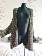 KARDIGAN SWETER NARZUTKA MAXI MIDI ALA PEPITKA vintage retro wełny wool