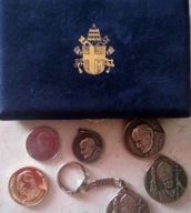 Jan Paweł II Kolekcja 8 sztuk srebrne medaliony monety medale z Watykanu