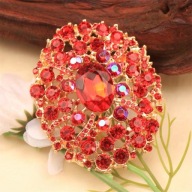 BROSZKA PRZYPINKA LUKSUSOWA BAROKAGRAFKA kwiat CZERWONA kwiatowy,elegancka