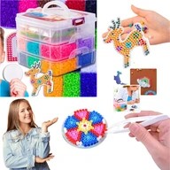 Prasowanka Koraliki do Prasowania Zestaw 9000 el Szablony Kuferek Wzory XXL