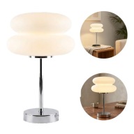 Lampa Stołowa Grzybek Biała - Lampka Macaron, Hamburger lamp