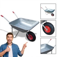 TACZKA OGRODOWA METALOWA MOCNA BUDOWLANA STALOWA 80L JEDNOKOŁOWA RIM