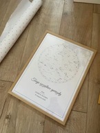 Plakat mapa nieba, gwiazd spersonalizowany prezent rocznica urodzin 40x50cm