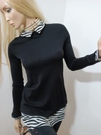 o__r__s__a__y dzianinowa bluzka z szyfonowym kołnierzykiem gothic XS