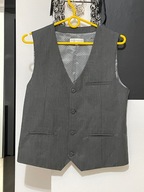 5 Kamizelka John Rocha melanż popiel 2 kieszenie butonierka 14 lat 164 cm