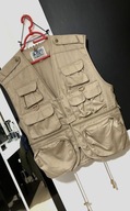 T Kamizelka turystyczna Outdoor Vest Next beż 12 kieszeni ściągacz pagony