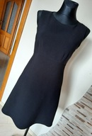 F&F elegancka gładka czarna sukienka mini bez rękawów koronka plecy r. M