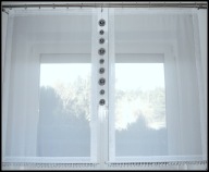 Firana panel ekranowy poliester 60 cm x 130 x 2 szt. z koralikami