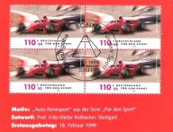 Niemcy 1999 karnet FDC, sport FORMUŁA 1, M. Schumacher motoryzacja samochód