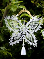 szydełkowy motyl 31x23 dł.36cm /dekoracja okienna -rękodzieło Juka