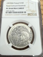 10 zł Edmund Strzelecki 1997 NGC PF 70 MAX NOTA IDEAŁ RARYTAS bez patyny