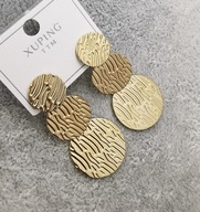 63289 Kolczyki złota stal chirurgiczna wytłaczane blaszki kółka