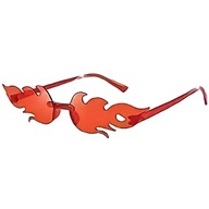 Okulary w Kształcie PŁOMIENI Czerwone Stylowe IMPREZOWE do Zdjęć Ozdobne