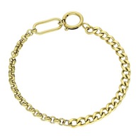 70635 Bransoletka złota stal chirurgiczna dwa łańcuchy