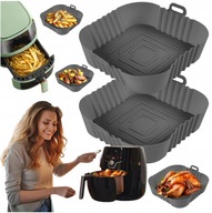 2x WKŁAD SILIKONOWY DO AIRFRYER FORMA Z SILIKONU ZESTAW