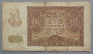 100 złotych z 1940 roku seria B - WYCOFANA , GENERALNA GUBERNIA