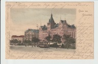 Niemcy Dusseldorf Wilhelmsplatz tramwaj rok 1901