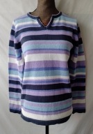 Sweter bawełniany w kolorowe paski - M