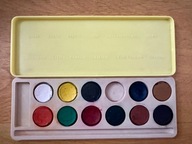 Farby akwarelowe szkolne Pollena Astra pamiątka PRL