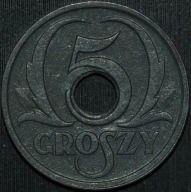 5 groszy 1939 GG - piękny egzemplarz