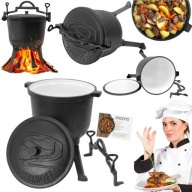 KOCIOŁEK ŻELIWNY 10L EMALIOWANY MYŚLIWSKI WĘGIERSKI NA OGNISKO NA PIECZONKI