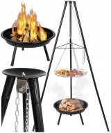 PALENISKO TRÓJNÓG GRILL RUSZT OGNISKOWY OGRODOWY WISZĄCY DUŻY 52CM OGNISKO