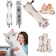 MASKOTKA PLUSZAK PODUSZKA DLA DZIECKA DŁUGI KOT LUCEK 70 cm SZARY BRĄZ