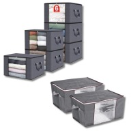 6X ORGANIZER DO SZAFY NA UBRANIA TORBA DO PRZECHOWYWANIA POJEMNIK SZARY 60L